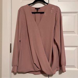 Alfani Mauve Draped Blouse